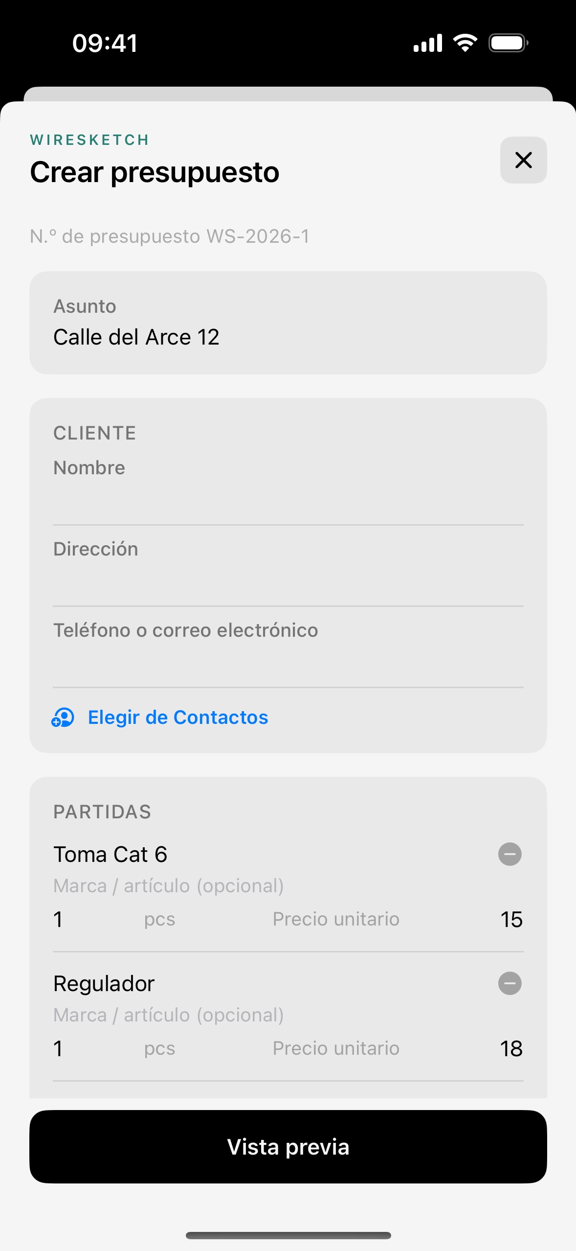 Presupuesto PDF con tu marca, generado desde el plano eléctrico