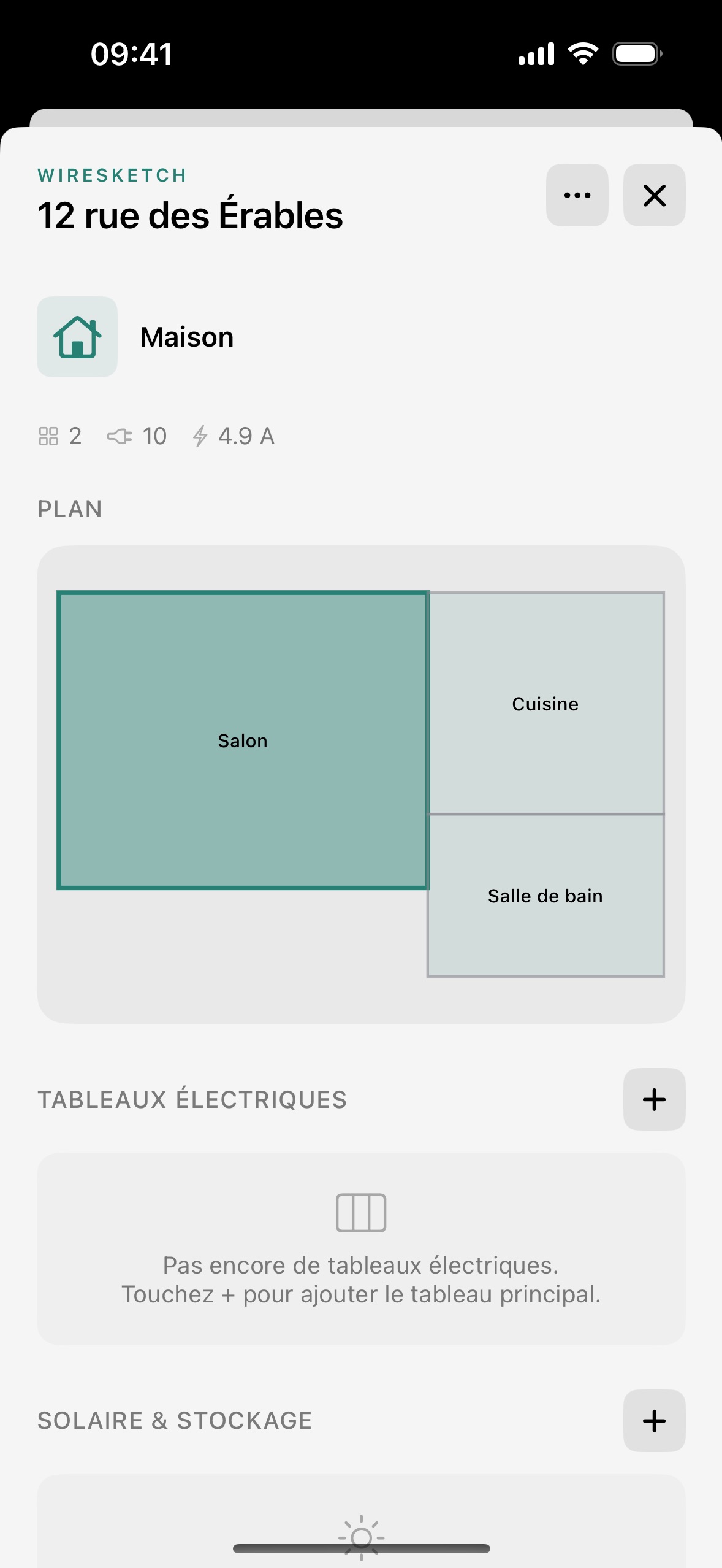 Plan de la maison entière issu d'un scan LiDAR