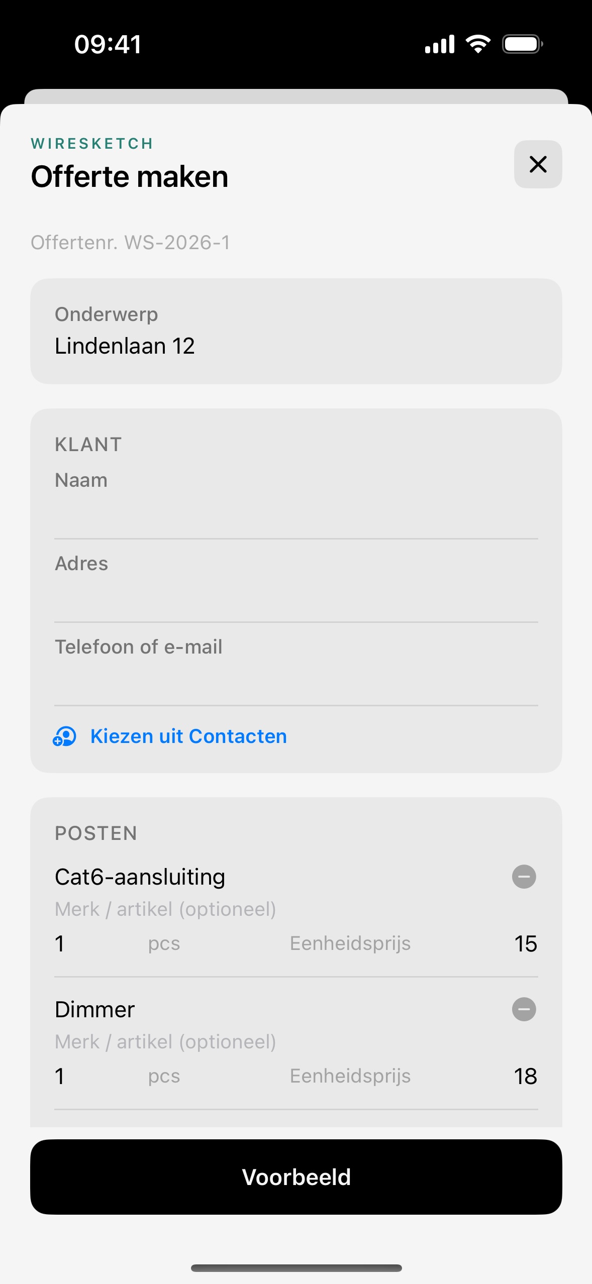 Maak een geprijsde klantofferte met eigen huisstijl