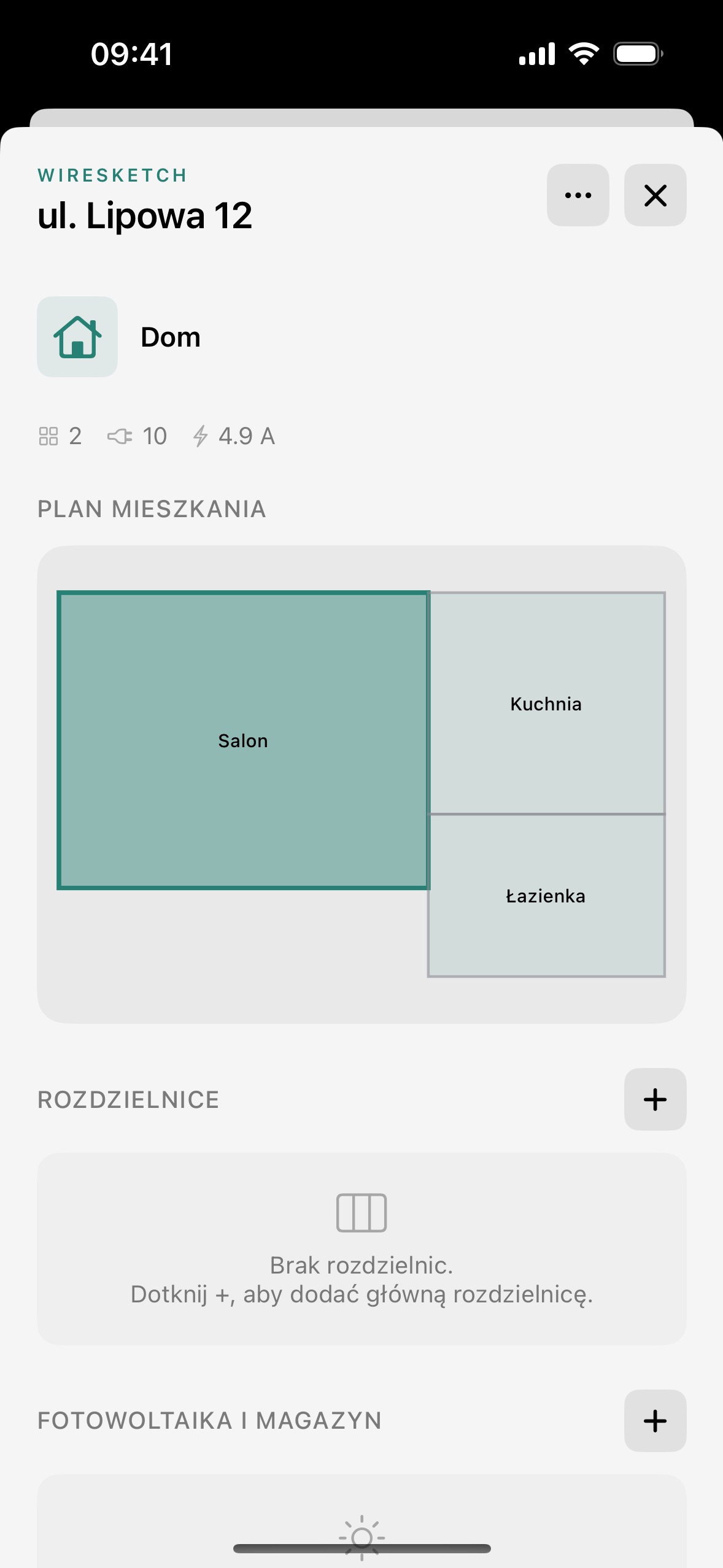 Rzut całego domu ze skanu LiDAR